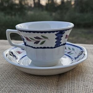 Adams Lancaster Teacup and Saucer Set Real English Ironstone Vintage